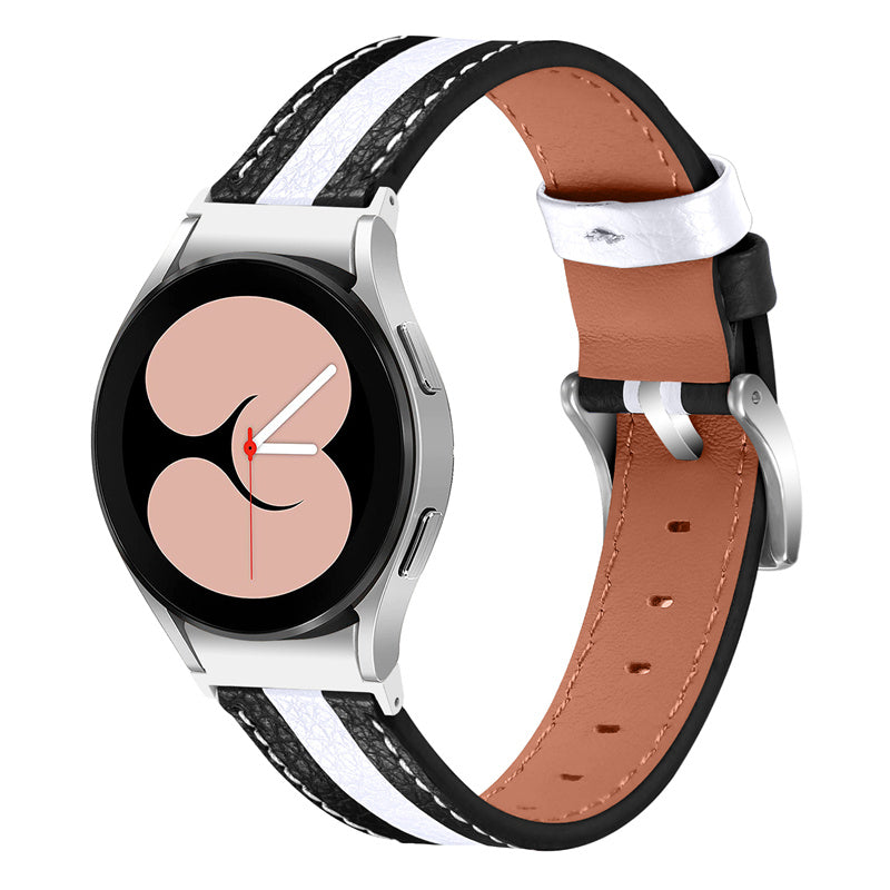 For Samsung Galaxy Watch4 Classic 42mm 46mm Galaxy Watch4 Active 40mm 44mm Cowhide Leather Wrist Band Stylish Color Splicing Replacement Strap For Samsung Galaxy Watch4 Classic 42mm 46mm Galaxy Watch4 Active 40mm 44mm Cowhide Leather Wrist Band Stylish Color Splicing Replacement Strap